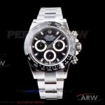 ARF 904L Rolex Cosmograph Daytona Swiss 4130 Watches - Steel Case,Black Dial,Black Ceramic Bezel